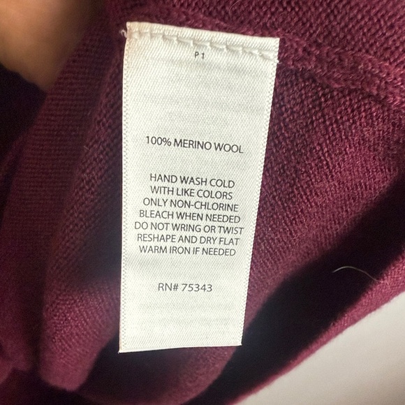 Cynthia Rowley 100% Extra-fine Merino Wool Deep Red Long Sleeve Medium Dress - Picture 10 of 13